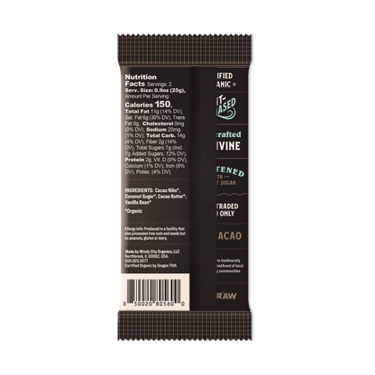 Premium Dark Chocolate Bar with Vanilla Bean - 70% Cacao - Vegan America