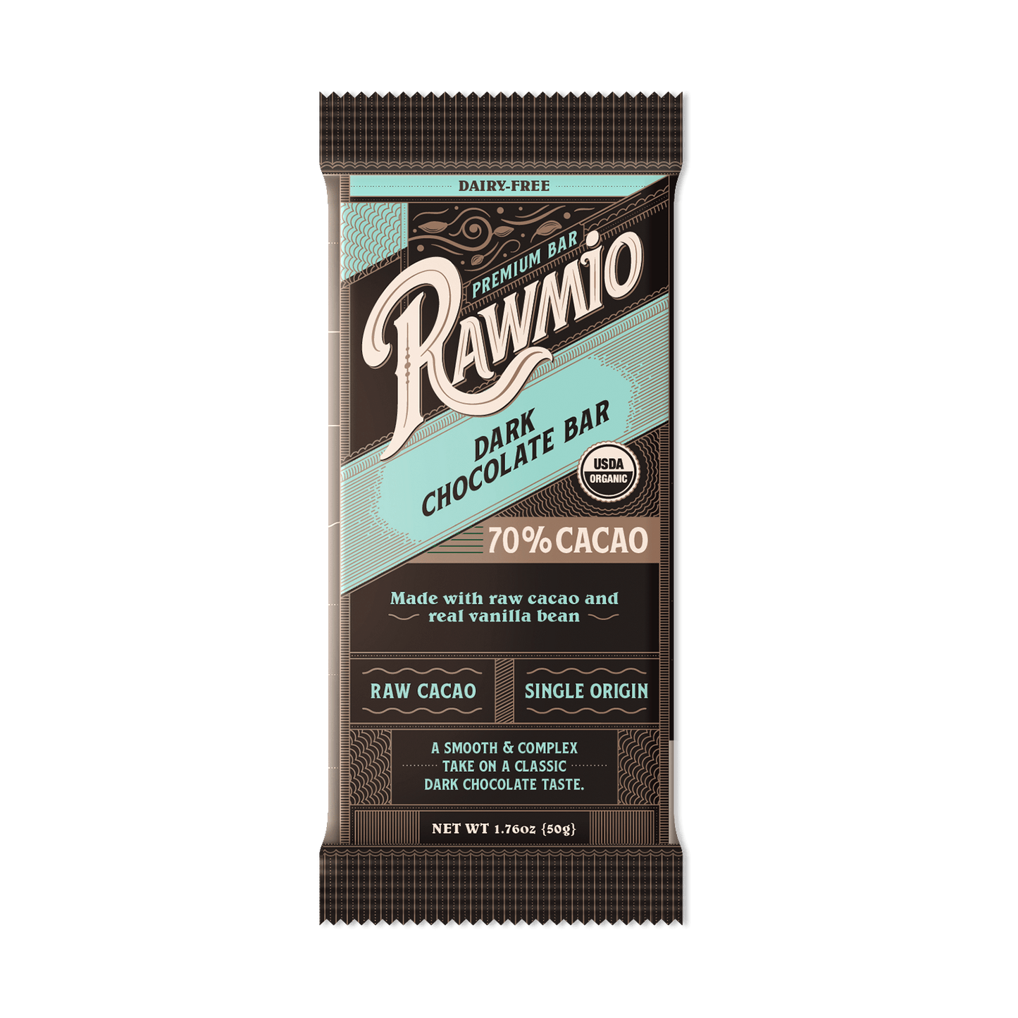 Premium Dark Chocolate Bar with Vanilla Bean - 70% Cacao - Vegan America
