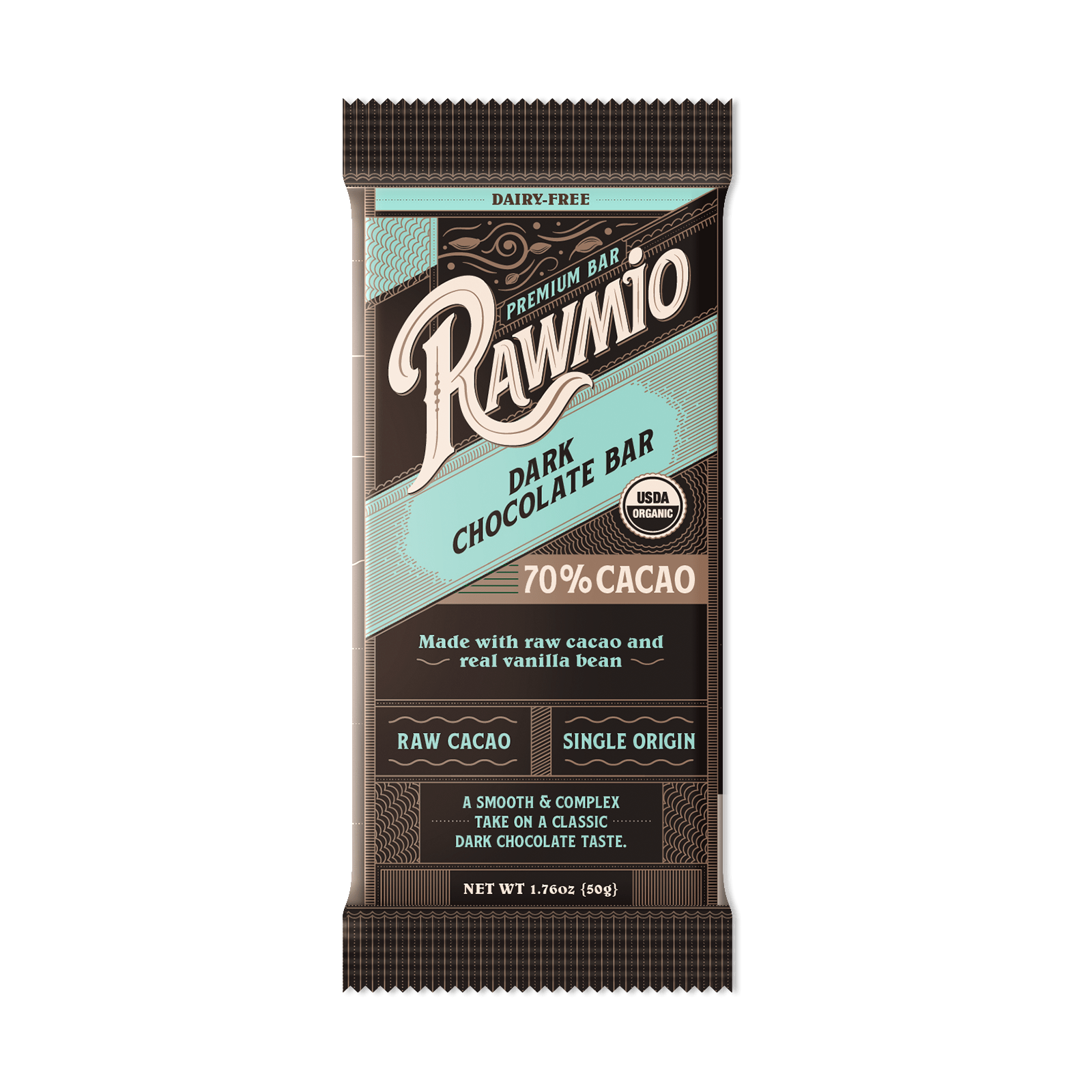 Premium Dark Chocolate Bar with Vanilla Bean - 70% Cacao - Vegan America