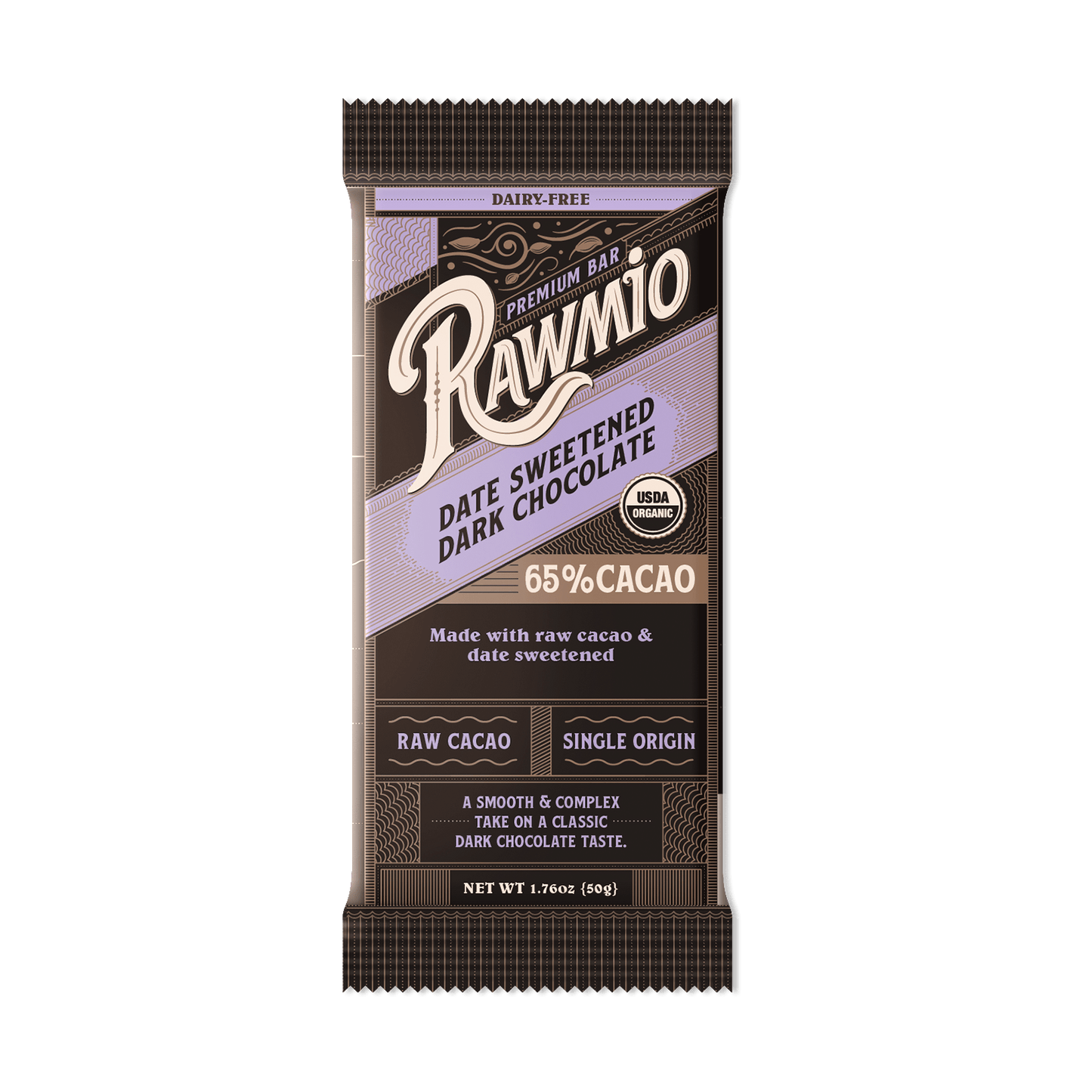 Premium Date - Sweetened Chocolate Bar - 65% Cacao - Vegan America