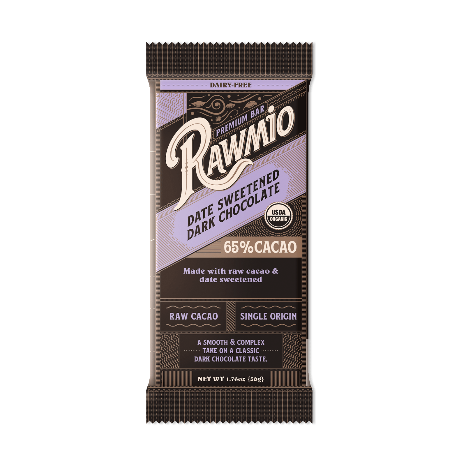 Premium Date - Sweetened Chocolate Bar - 65% Cacao - Vegan America