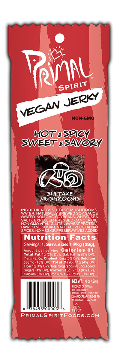 Primal Spirit Vegan Jerky - HOT & SPICY
