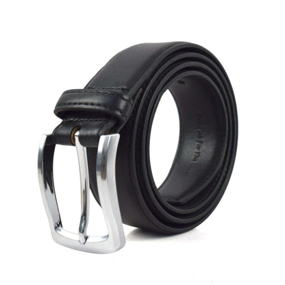 CLOSEOUT - Professional 2 - Brushed Silver PVD 5.0 Vegan Belt - Brown 32-36