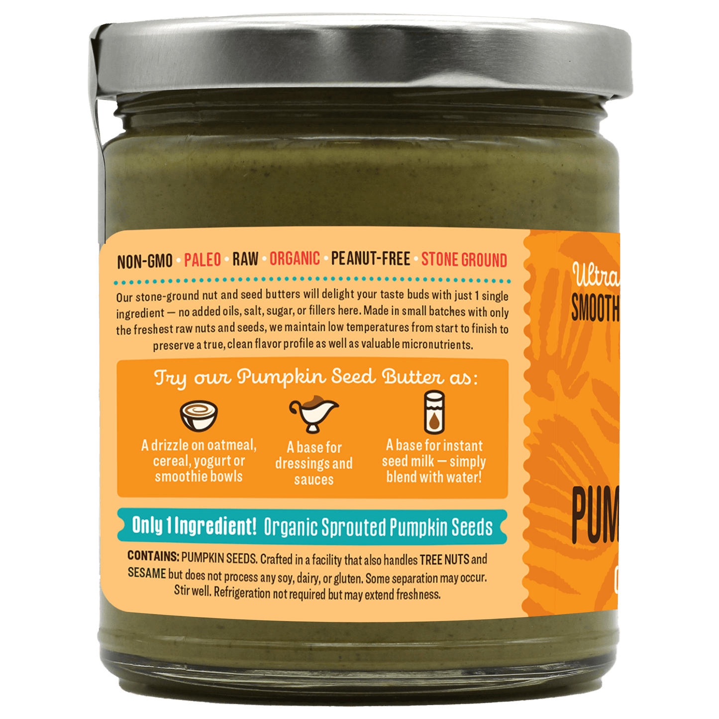 Organic Sprouted Pumpkin Seed Butter, 16oz - Vegan America