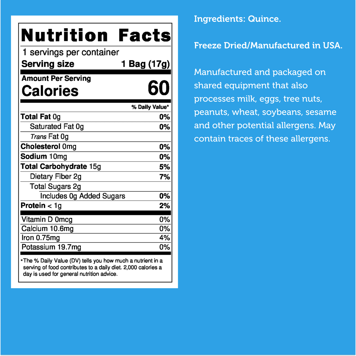 Freeze Dried Quince - Vegan America