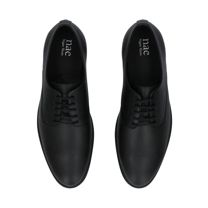 Men's Vegan Derby Shoes Quinn Black - Second Life