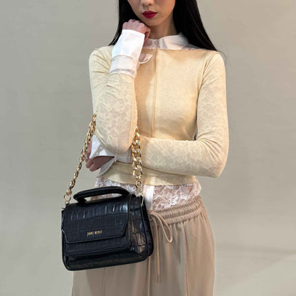 Reader Satchel - Noir + Gold
