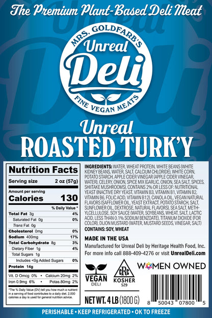 The Deli Maven Turk'y - 32 lbs Unsliced - Vegan America