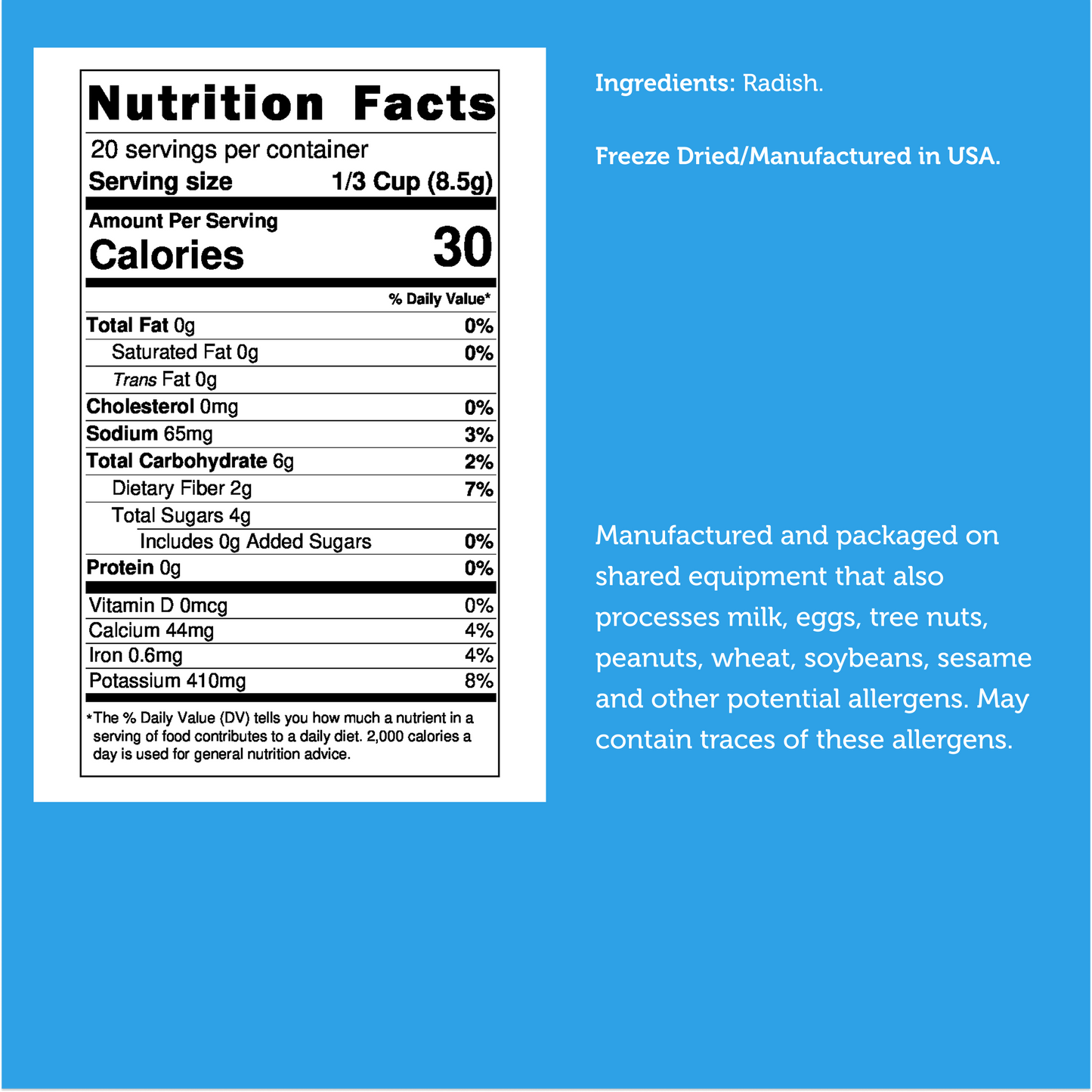 Freeze Dried Radish Chips