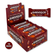 RAWMYGOD Cacao Raw Fruit & Nut Bar, Box of 16