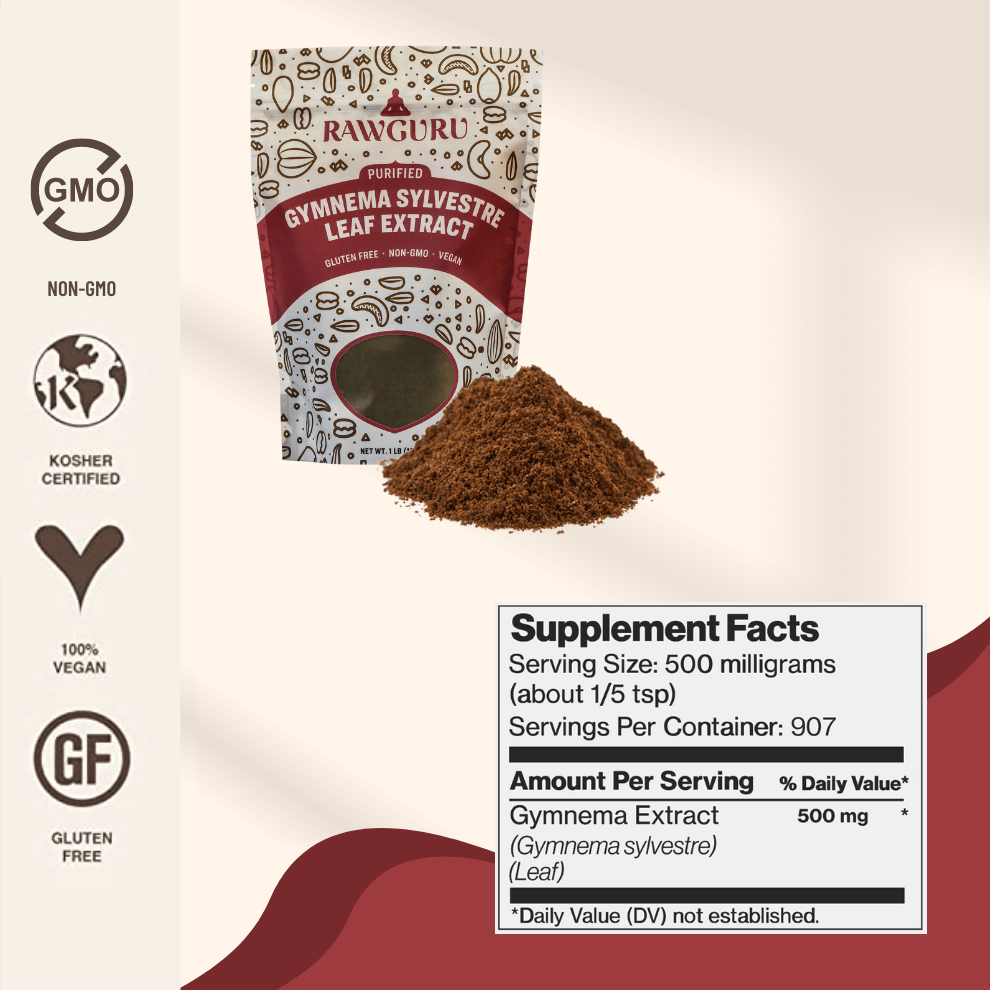 RawGuru Gymnema Sylvestre Leaf Extract - 16 oz - Vegan America