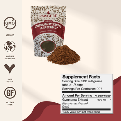 RawGuru Gymnema Sylvestre Leaf Extract - 16 oz - Vegan America