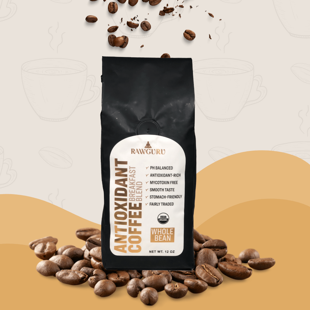 Organic Antioxidant Coffee Breakfast Blend | Whole Bean | 12oz - Vegan America