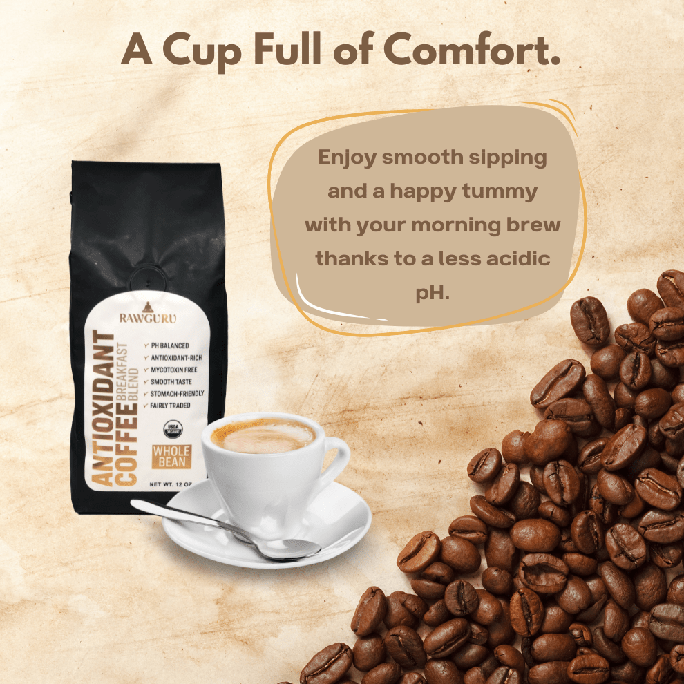 Organic Antioxidant Coffee Breakfast Blend | Whole Bean | 12oz - Vegan America