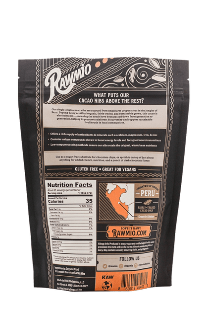 Raw Organic Cacao Nibs - 16 oz - Vegan America