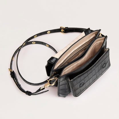 Reader Satchel - Noir + Gold