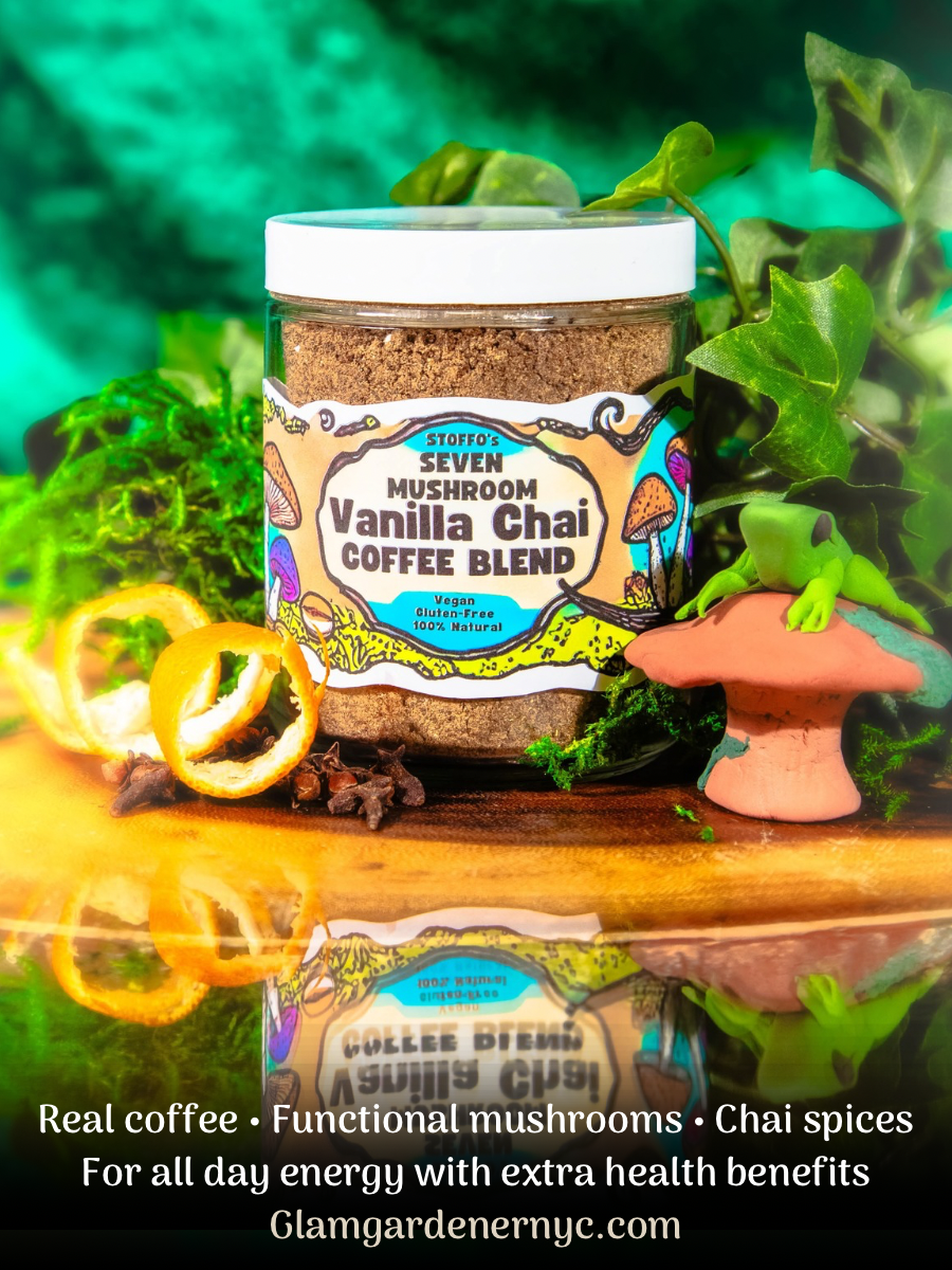 7 MUSHROOM VANILLA CHAI COFFEE • pre - ground mushroom infused coffee with chai flavor - Vegan America