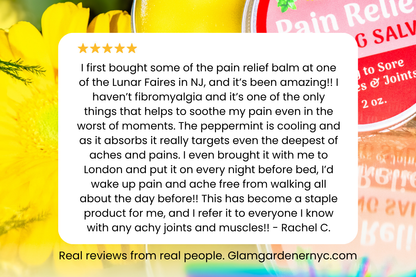 VEGAN Pain Relief • Healing Salve for sore muscles and joints • Arnica, Comfrey, Peppermint Essential Oil, and Plant-based Candelilla wax