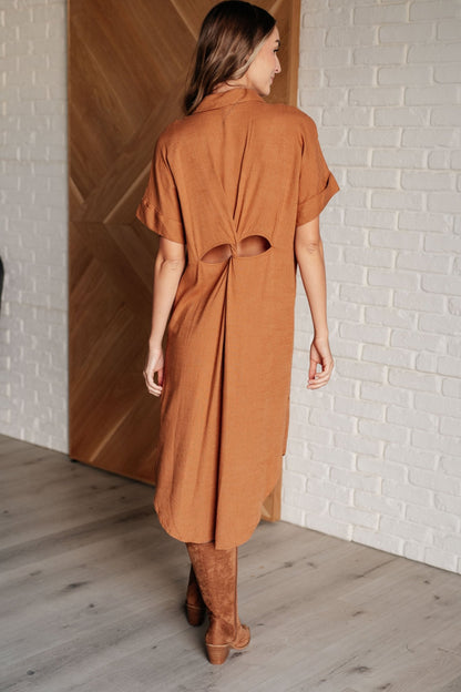 Terracotta Shirt Dress - Vegan America