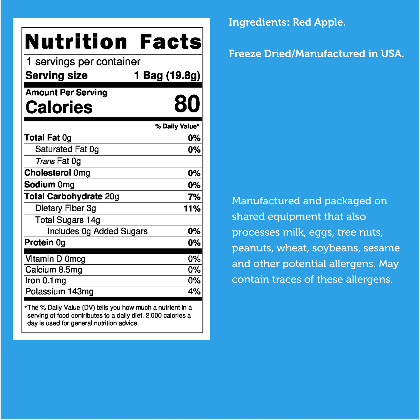 Freeze Dried Red Delicious Apple Bites