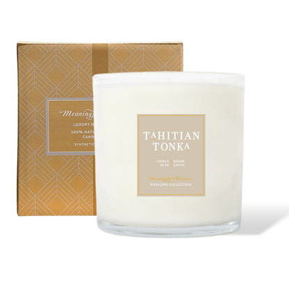 Romance Tahitian Tonka Natural Candle 55oz Rosaline Collection - Vegan America