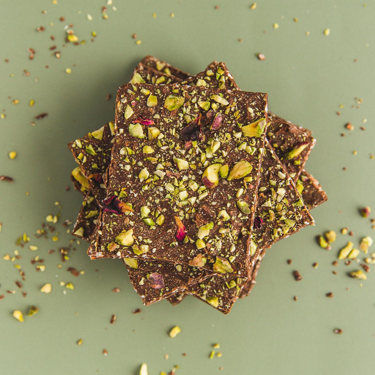 Chocolate Pistachio Rose Bark – Gift Box