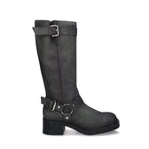 Women's Vegan Motorbike Boots Ruby Grey - Vegan America