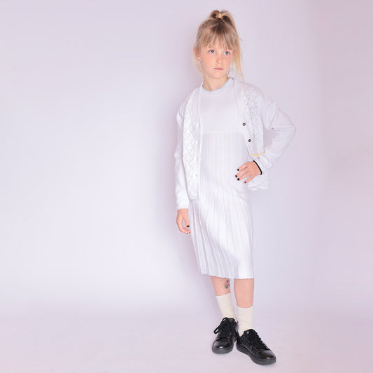 Girls White Cardigan