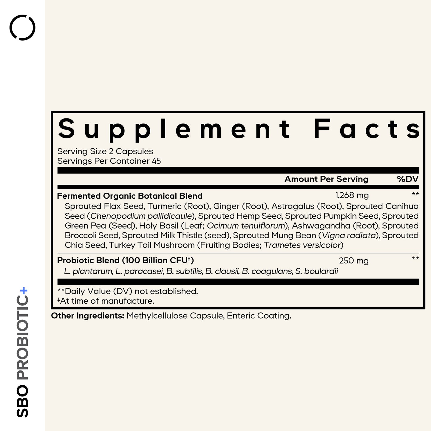 SBO Probiotic + 100 Billion CFUs