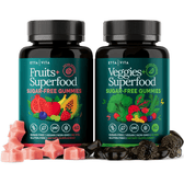 Sugar-Free Fruits and Veggies Gummies with Vitamins & Minerals (120 Chews) - Vegan America