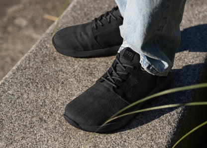 Explorer Wide Toebox for Men in Full Black - Vegan America