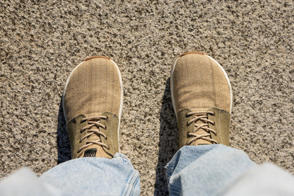 Explorer Wide Toebox for Women in Beige and Green - Vegan America