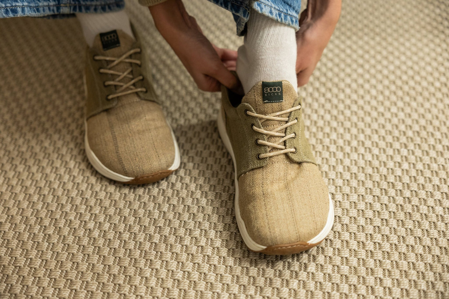 Explorer Wide Toebox for Men in Beige and Green - Vegan America