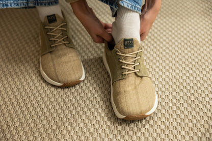 Explorer Wide Toebox for Men in Beige and Green - Vegan America