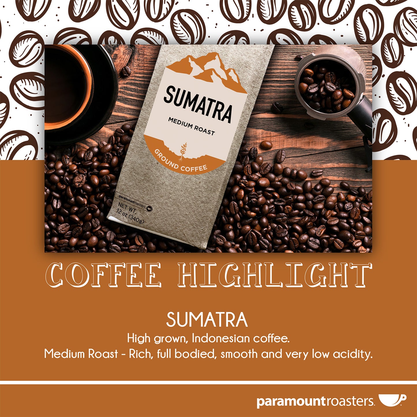 Sumatra 5lb Whole Bean Coffee