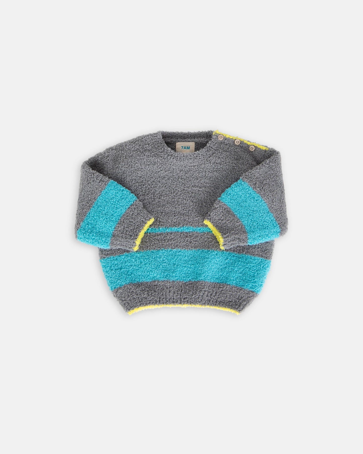 Boxy Striped Sweater - Fuzzy