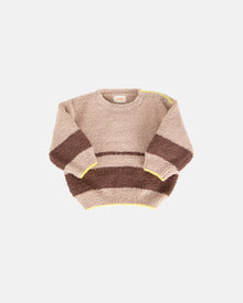 Boxy Striped Sweater - Fuzzy