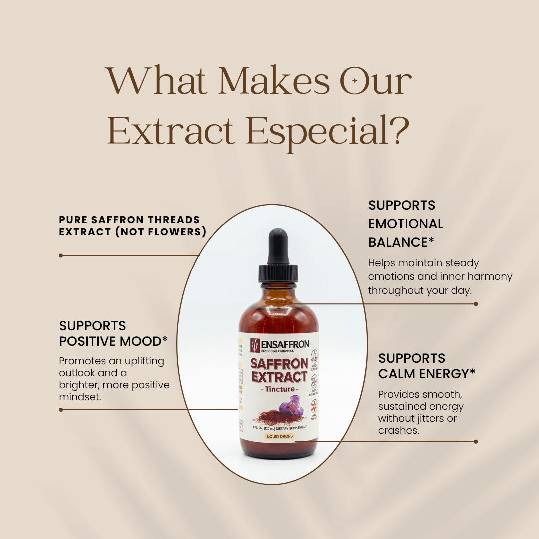 Premium Saffron Extract Tincture (Made With Pure Heray Saffron Threads) - Vegan America