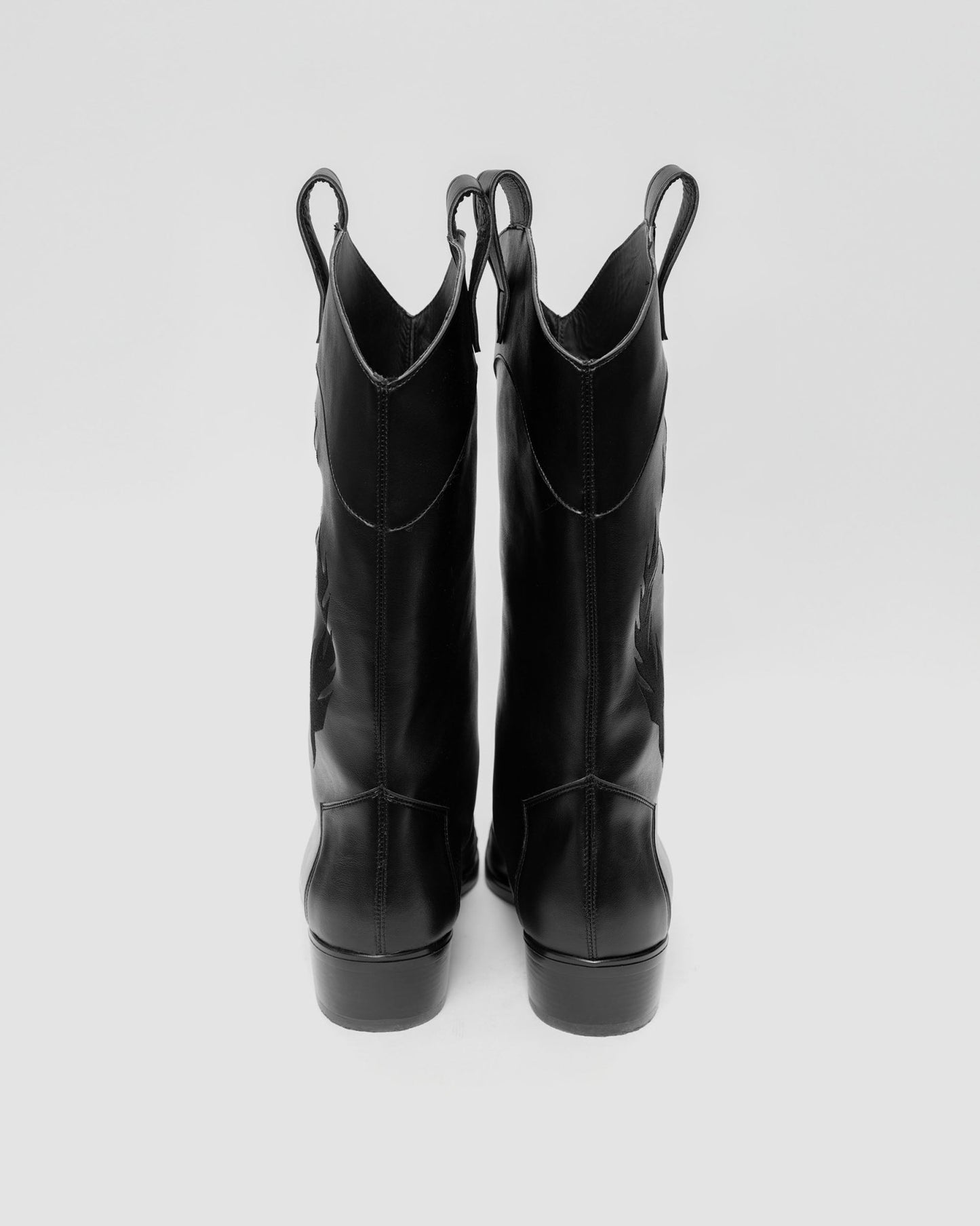 Black Saint embroidered cowboy boots - Vegan America
