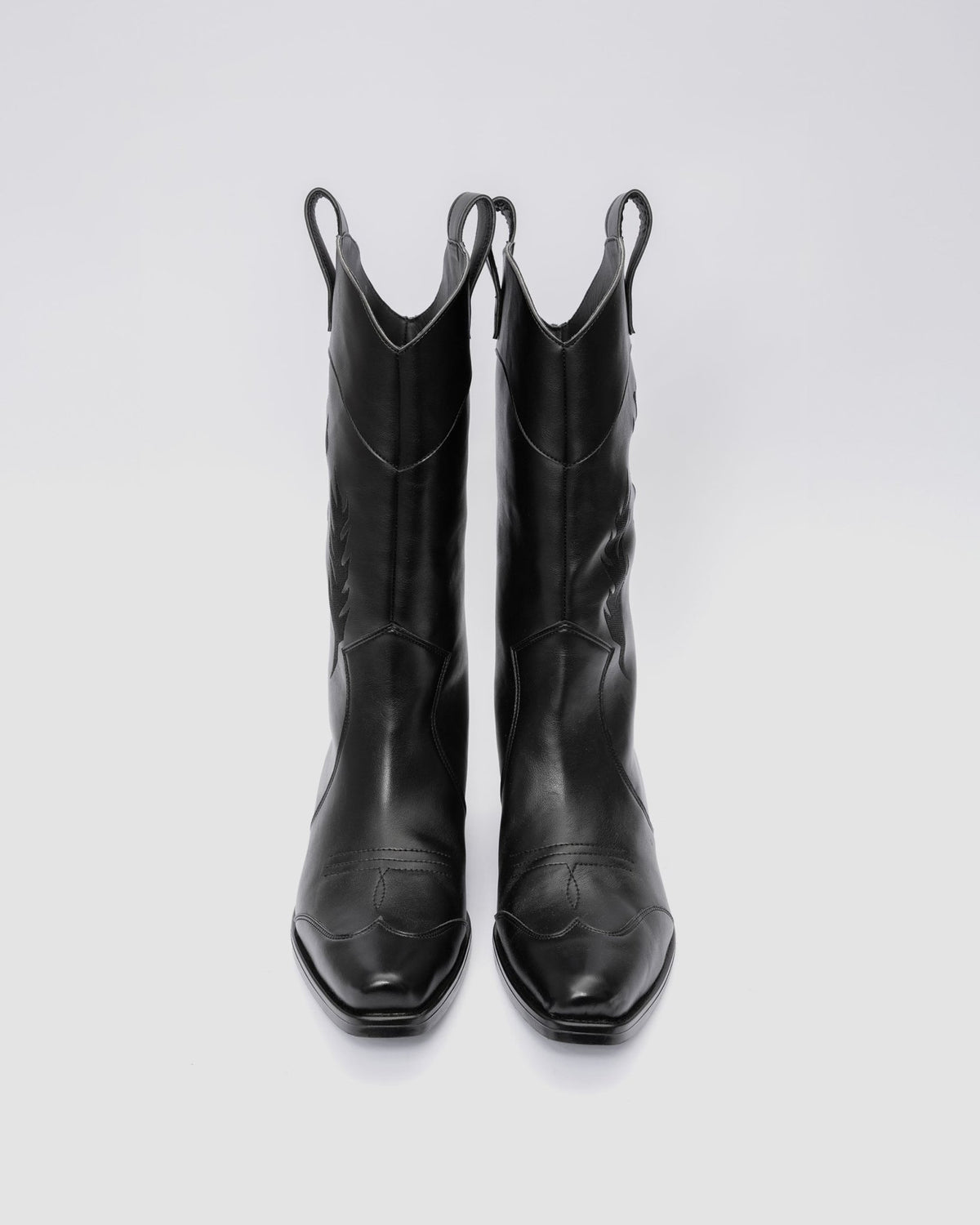 Black Saints vegan cowboy boots women with gothic embroidery, BOHEMA
