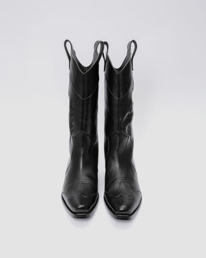 Black Saints vegan cowboy boots women with gothic embroidery, BOHEMA