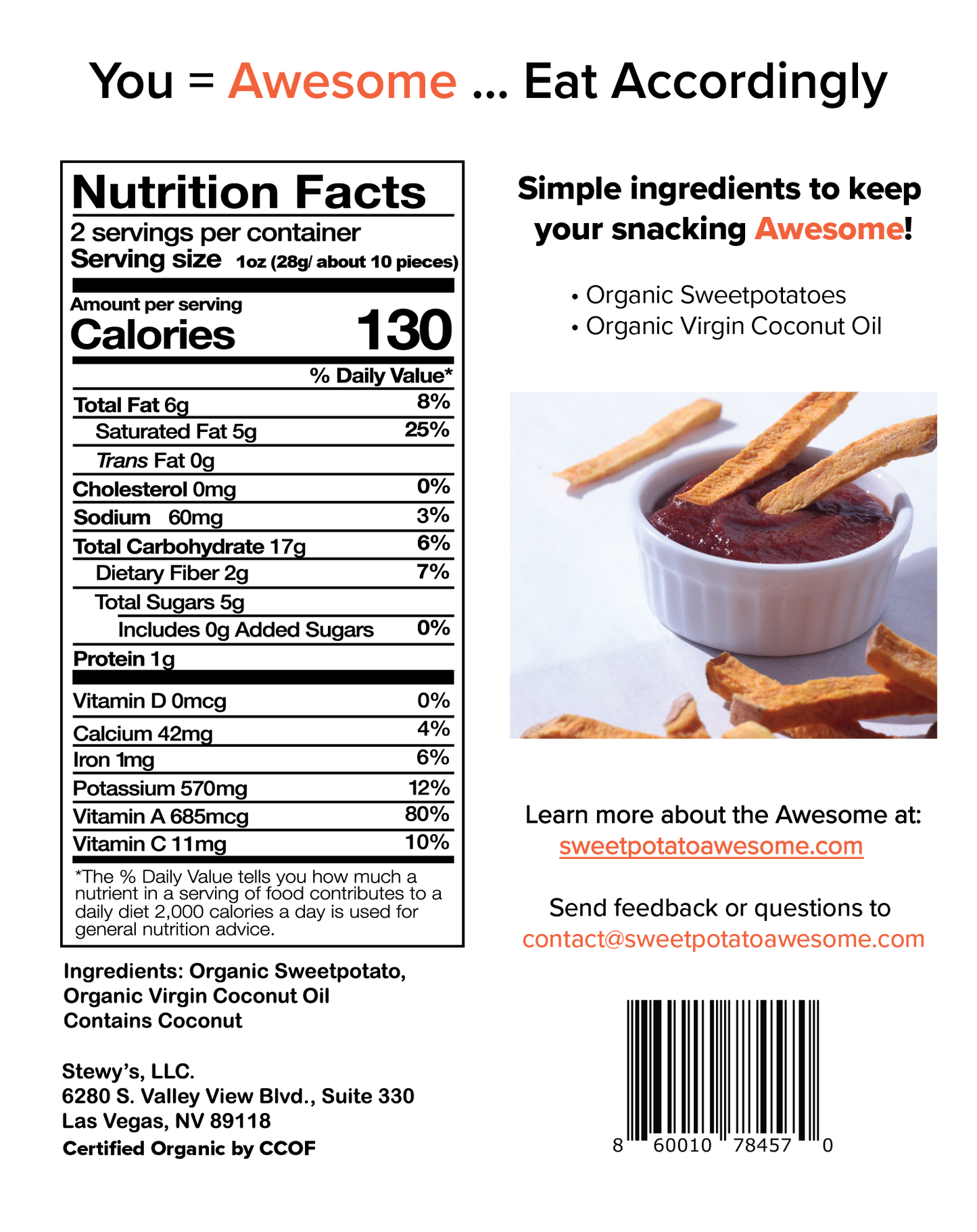 Plain Sweetpotato Fries (No Salt)