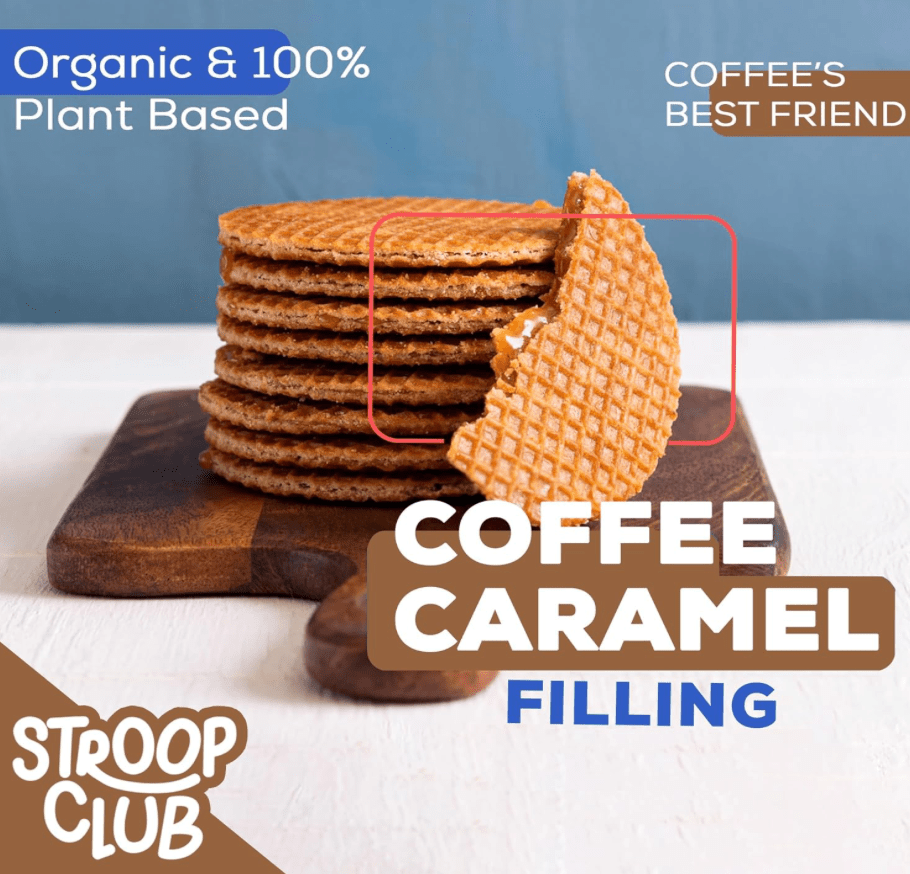 Coffee Caramel Plant Based and Organic Stroopwafels (box of 12x 2 - pack - 24 total) - Vegan America