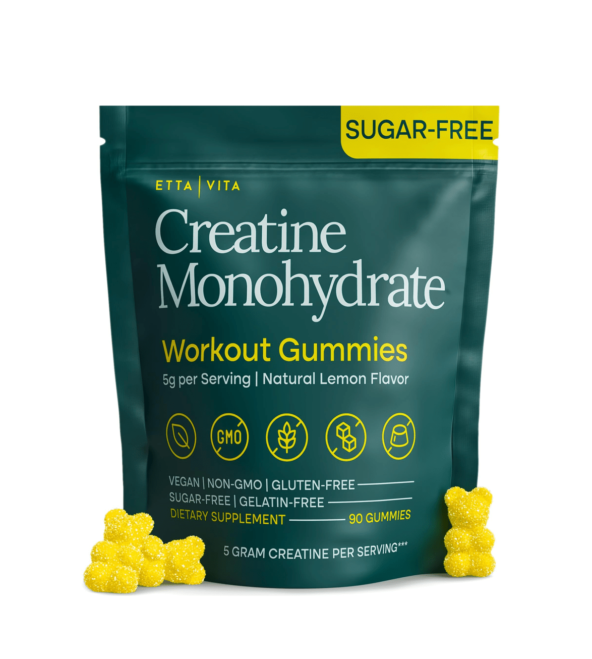 Potent Creatine Gummies for Men & Women [Lemon Drops Candy Flavor] - Vegan America