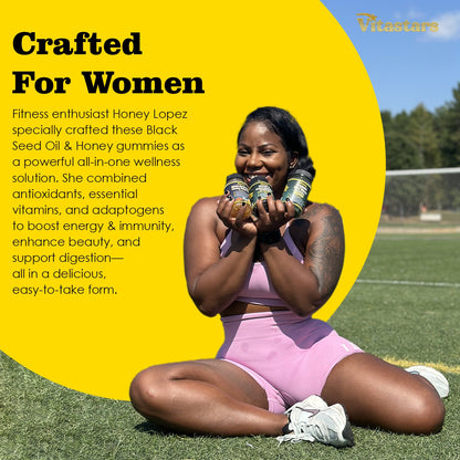 Ultimate Wellness: Organic Sea Moss Gummies & Black Seed Oil Honey Gummies, Immune, Digestive, Skin & Joint Support, Packed with Superfoods, Antioxidants & Vitamins for Men & Women, 120 count