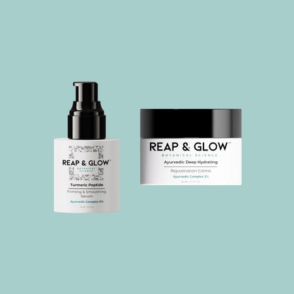 Turmeric Peptide Firming & Smoothing Serum +  Ayurvedic Deep Hydrating Rejuvenation Crème Value Kit