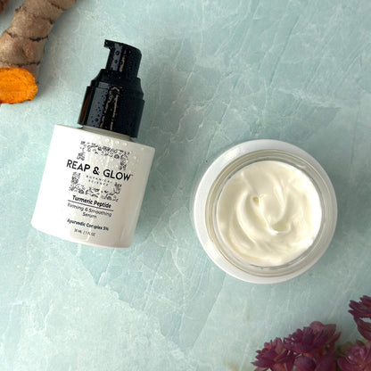 Turmeric Peptide Firming & Smoothing Serum +  Ayurvedic Deep Hydrating Rejuvenation Crème Value Kit