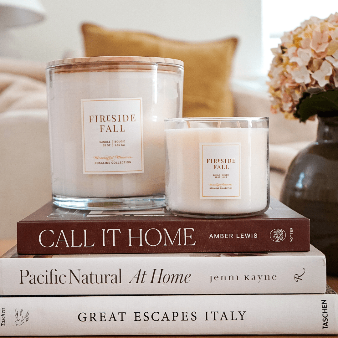 Fireside Fall Natural Candle 55oz Rosaline Collection - Vegan America