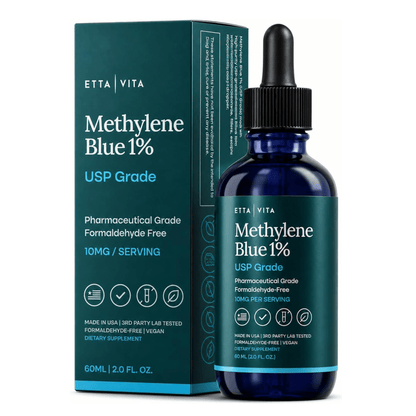 Methylene Blue Pharmaceutical Grade 99.99% Pure 1% Solution, 2oz Tincture - Vegan America