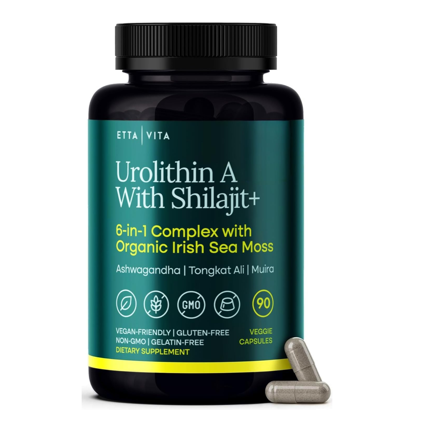 Urolithin-A Complex with Shilajit, Sea Moss, Ashwagandha & Tongkat Ali 90Ct